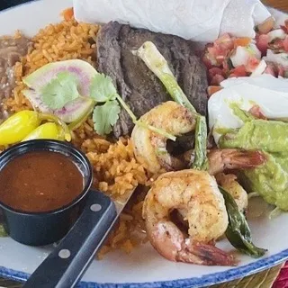 Carne Asada & Camaron Platter*