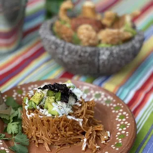 a plate of food on a table