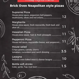 Pizza nights menu. Preorder vía foodnome.com/barra-de-pan