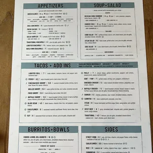 menu
