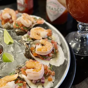 a platter of oysters