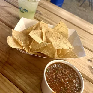 Chips, Red Salsa, and a Spicy Margarita