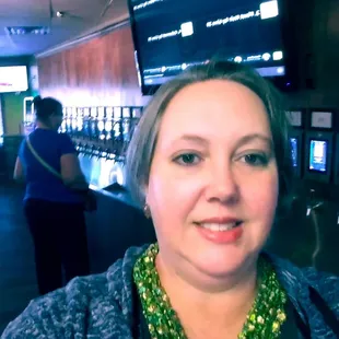 a woman in a bar