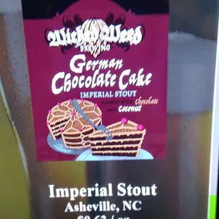 a sign for a chocolate cake
