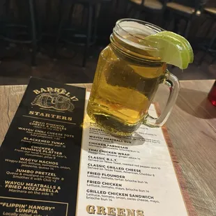 Draft beer and menu