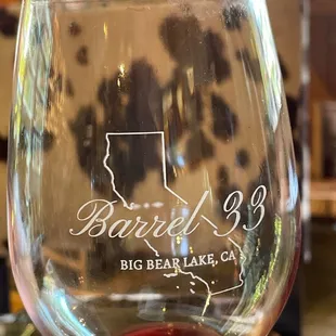 My empty wine glass at Barrel 33n