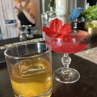 a woman in the background