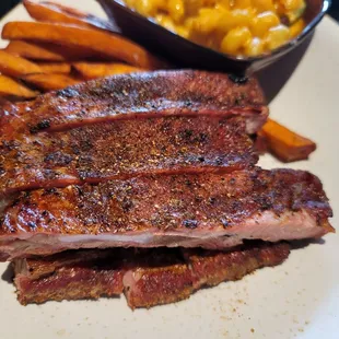 Half slab ribs with sweet potato fries