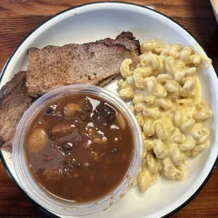 Brisket, Mac and Cheese, &amp; Baked Beans with Brisket