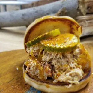 Pulled Chicken Sandwich with Gold Standard BBQ sauce