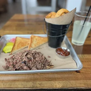 Chopped brisket and onion rings
