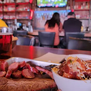 BBQ with side baked potatoe