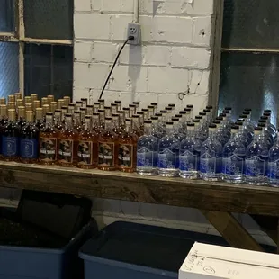 bottles of alcohol on a table