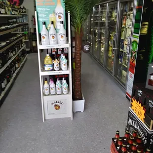 the inside of a liquor store