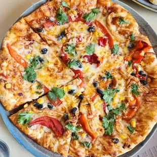Southwestern BBC chicken pizza