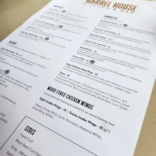 menu