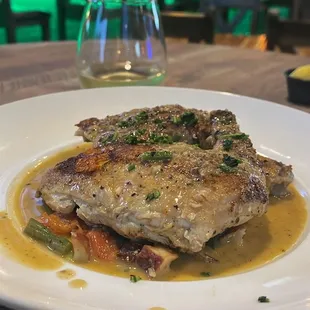 Roasted half chicken was decent.