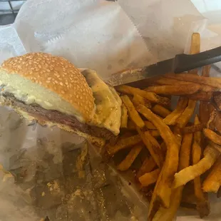 Mushroom Swiss burger so good!