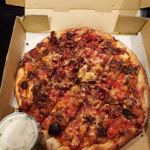 Brisket Bacon Pizza with Ranch