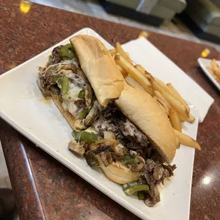 Philly cheesesteak &amp; fries