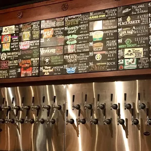  wall of beer taps