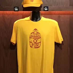  yellow t - shirt and a yellow hat