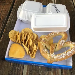 Nachos and pretzel