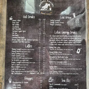 Drink menu