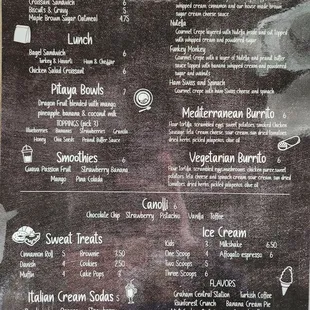 Food menu
