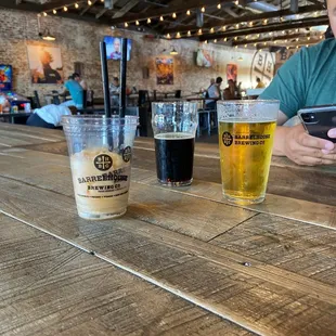 Strawberry mango beer slushy (!!!!), oatmeal stout and the standard