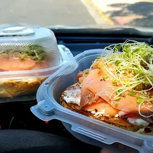 Salmon bagel , superb