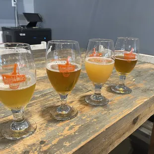 My 5oz flight! Highly recommend the beers they brew!!!