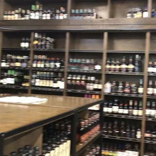 shelves of beer in a store
