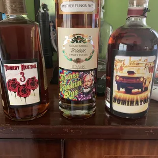 a variety of bottles