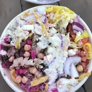 a bowl of food on a table