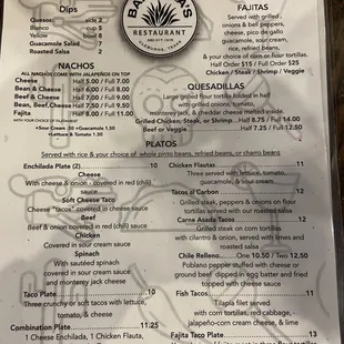 Updated Menu