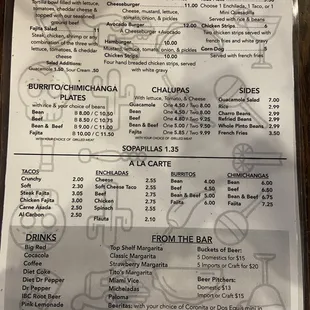 menu