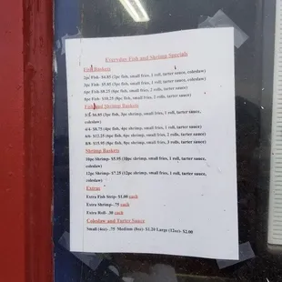 menu
