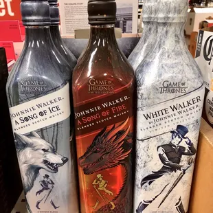 a variety of alcohol bottles