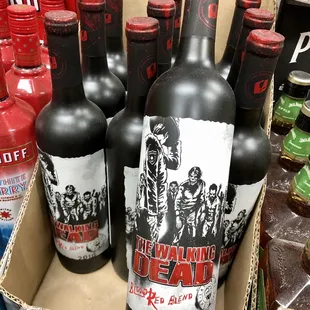 a display of bottles of alcohol