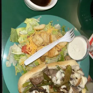 French Dip with a Side Salad