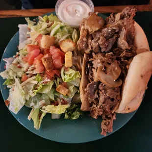 Philly with a salad