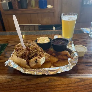 Tuesday pulled pork philly an onion petal special