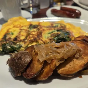 Omelet  and breakfast potatoes