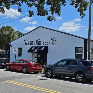 parked cars in front of a building
