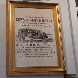 Handbill advertising the Cobb's Island Hotel with unsurpassed bathing only 10 miles from the mainland.