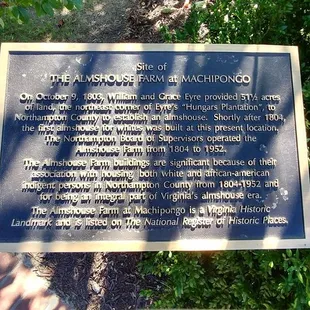 This is a marker about the Almshouse Farm.  An Almshouse is a poor house.  Photo taken October 17, 2017.