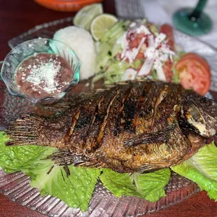 Whole seasoned tilapia