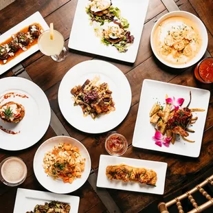 a variety of dishes