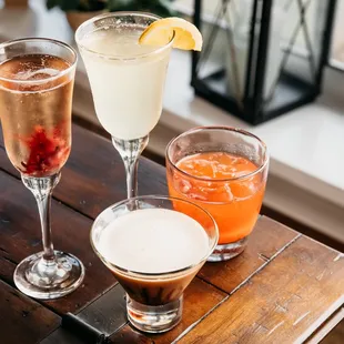 a selection of drinks